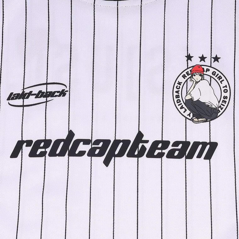 A[S]USL X RED CAP GIRL FOOTBALL JERSERY-WHITE STRIPES