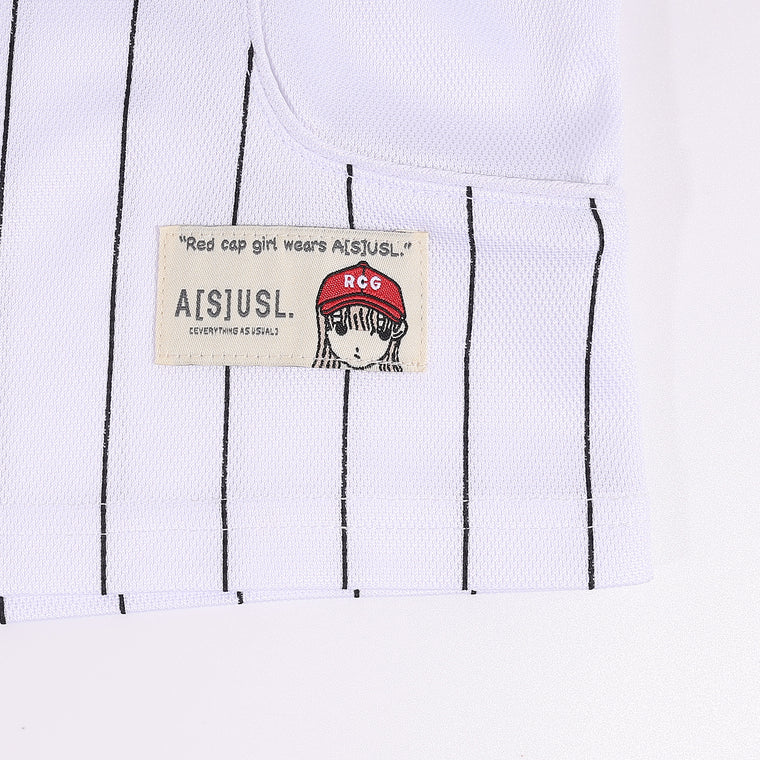 A[S]USL X RED CAP GIRL FOOTBALL JERSERY-WHITE STRIPES