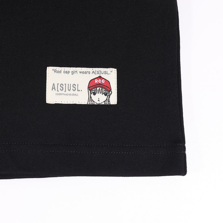 A[S]USL X RED CAP GIRL GRAPHIC TEE-BLACK