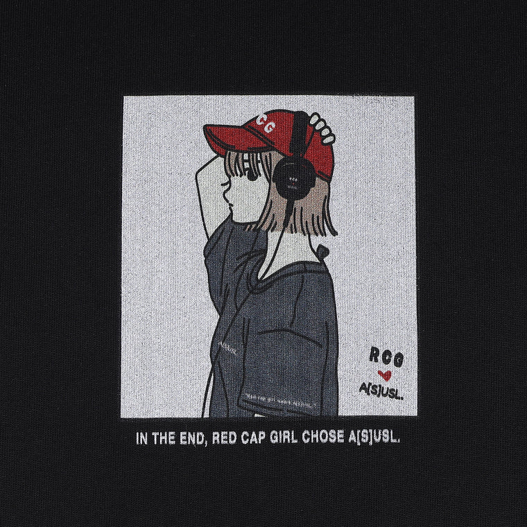 A[S]USL X RED CAP GIRL GRAPHIC TEE-BLACK