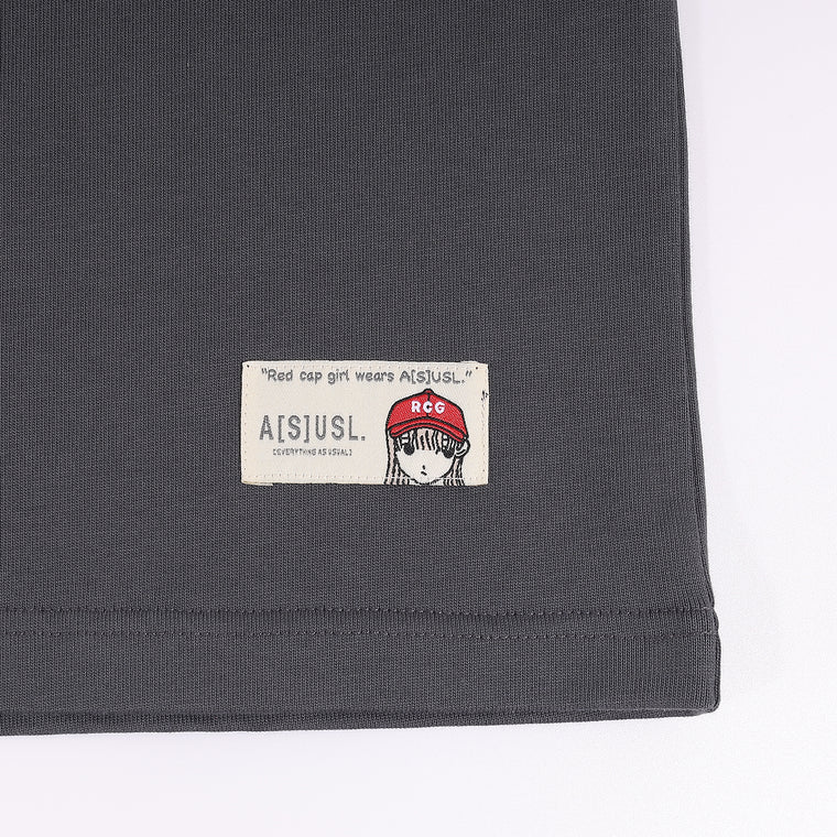 A[S]USL X RED CAP GIRL GRAPHIC TEE-CHARCOAL