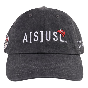 A[S]USL X RED CAP GIRL SNOW WASH DAD CAP-BLACK