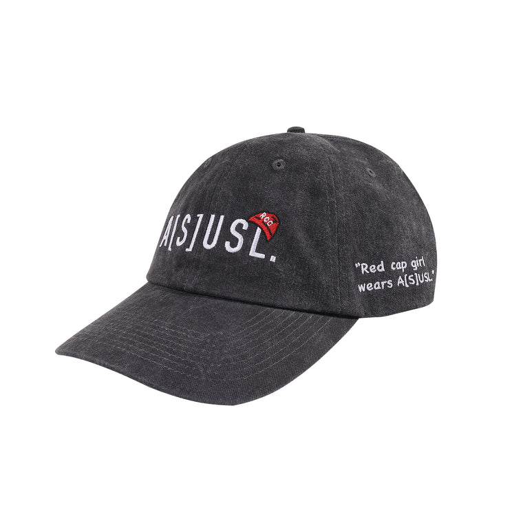 A[S]USL X RED CAP GIRL SNOW WASH DAD CAP-BLACK