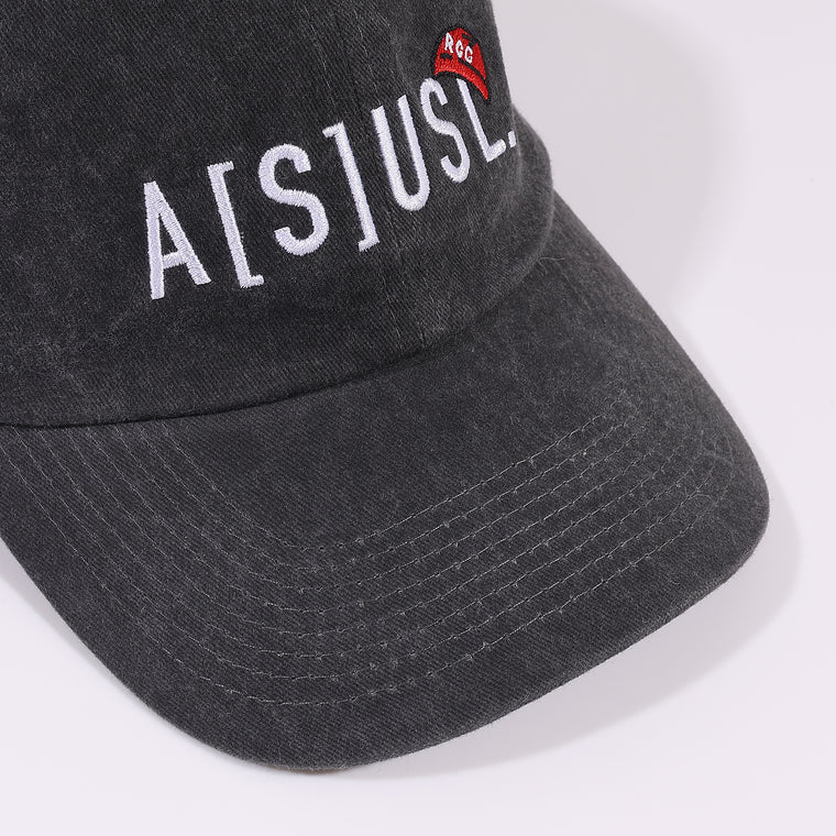 A[S]USL X RED CAP GIRL SNOW WASH DAD CAP-BLACK