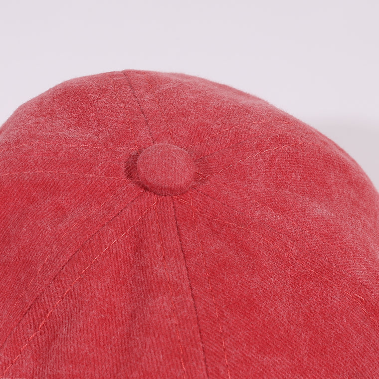 A[S]USL X RED CAP GIRL SNOW WASH DAD CAP-RED