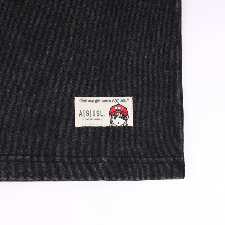 A[S]USL X RED CAP GIRL SNOW WASH TEE-BLACK
