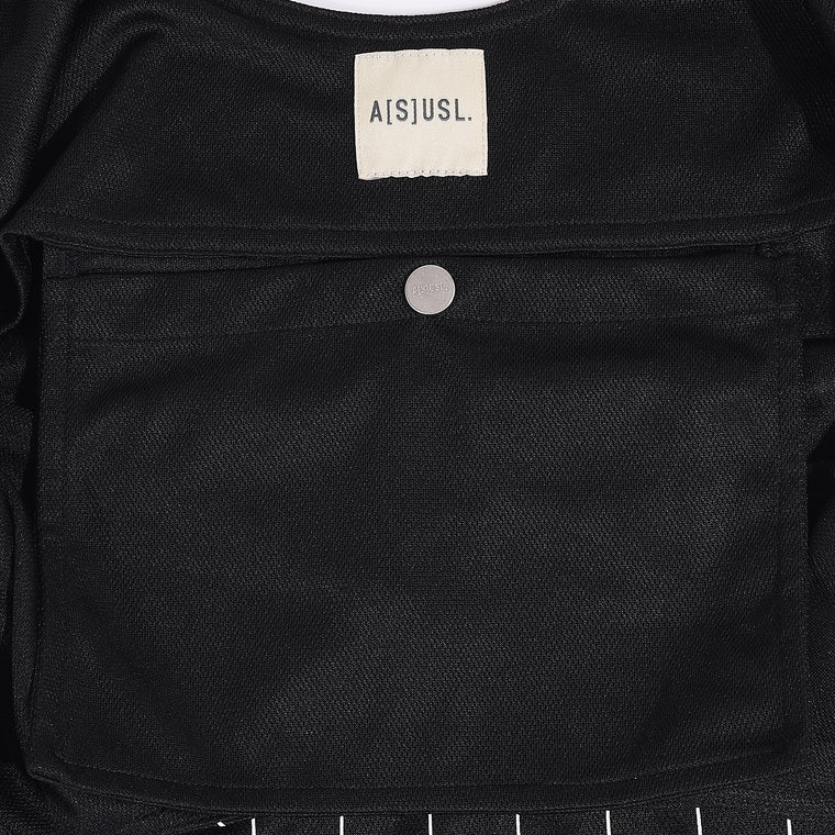 A[S]USL X RED CAP GIRL STRIPES TOTE BAG-BLACK STRIPES