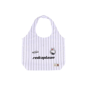 A[S]USL X RED CAP GIRL STRIPES TOTE BAG-WHITE STRIPES