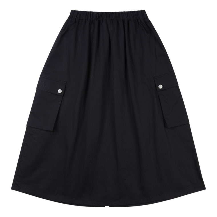 NEUTRAL SOCIETY ZIPPER CARGO SKIRT-BLACK