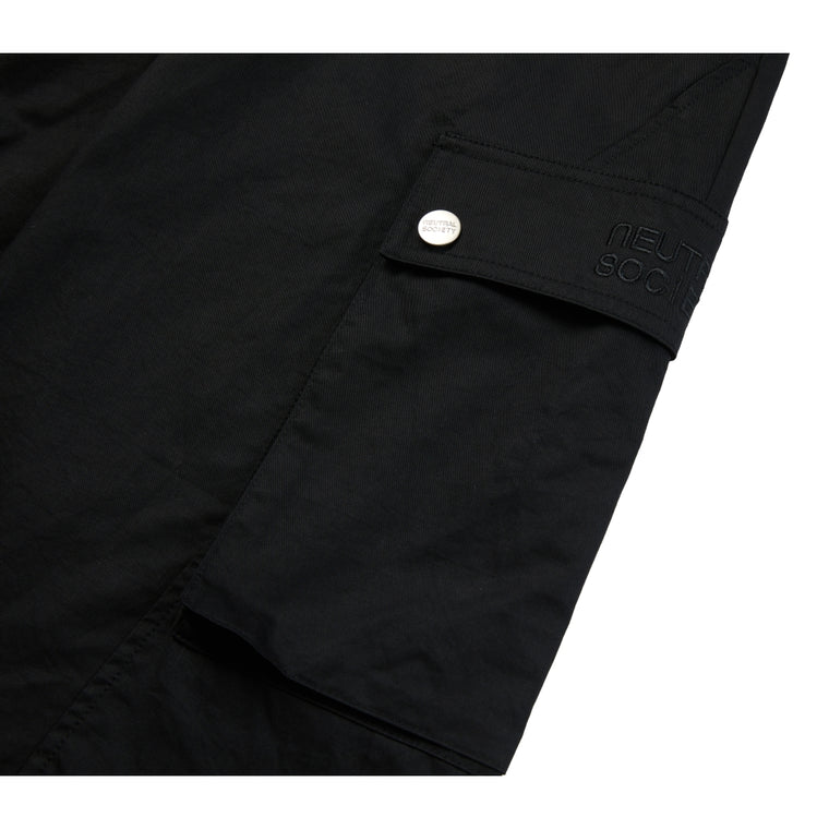 NEUTRAL SOCIETY ZIPPER CARGO SKIRT-BLACK