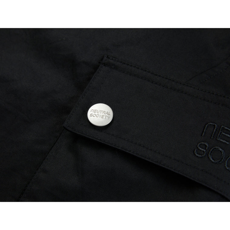 NEUTRAL SOCIETY ZIPPER CARGO SKIRT-BLACK