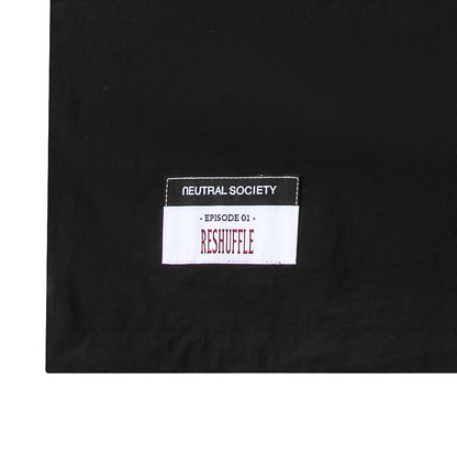 NEUTRAL SOCIETY ZIPPER POCKET TECH. BIG TEE-BLACK