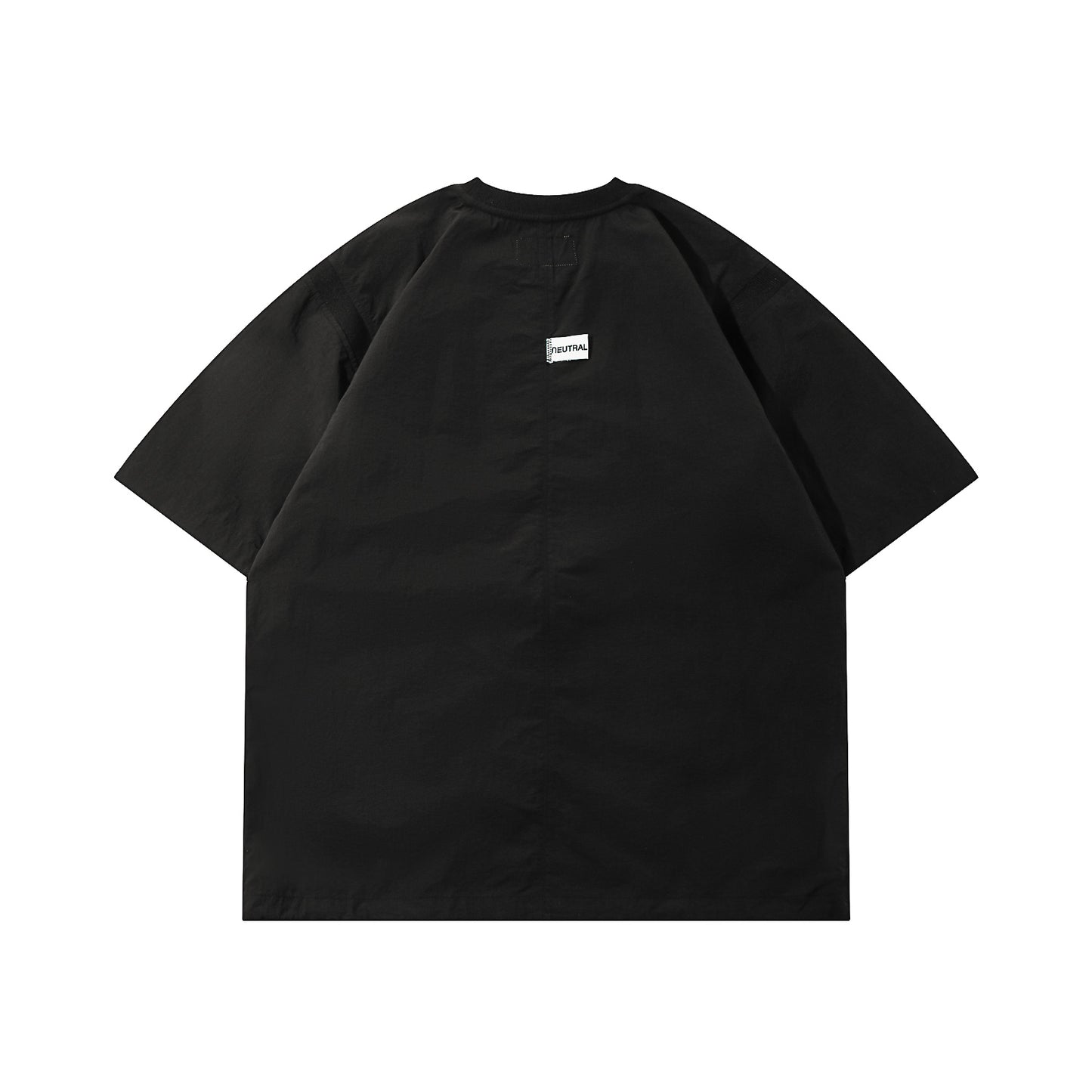 NEUTRAL SOCIETY ZIPPER POCKET TECH. BIG TEE-BLACK
