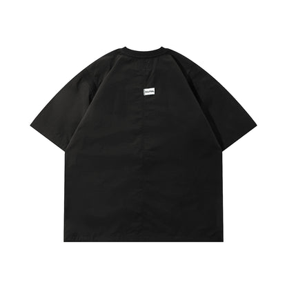 NEUTRAL SOCIETY ZIPPER POCKET TECH. BIG TEE-BLACK