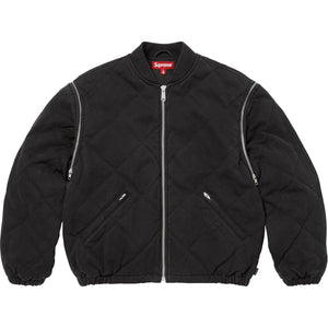 SUPREME ZIP-OFF SLEEVE QUILTED BOMBER JACKET-BLACK