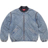 SUPREME ZIP-OFF SLEEVE QUILTED BOMBER JACKET-DENIM
