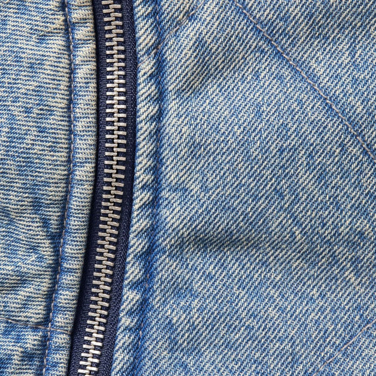 SUPREME ZIP-OFF SLEEVE QUILTED BOMBER JACKET-DENIM