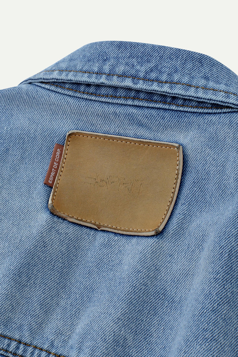 ESPRIT ZIP-UP DENIM VEST-DENIM BLUE