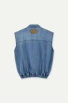 ESPRIT ZIP-UP DENIM VEST-DENIM BLUE