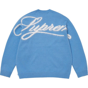 SUPREME ANGORA SCRIPT SWEATER-LIGHT BLUE