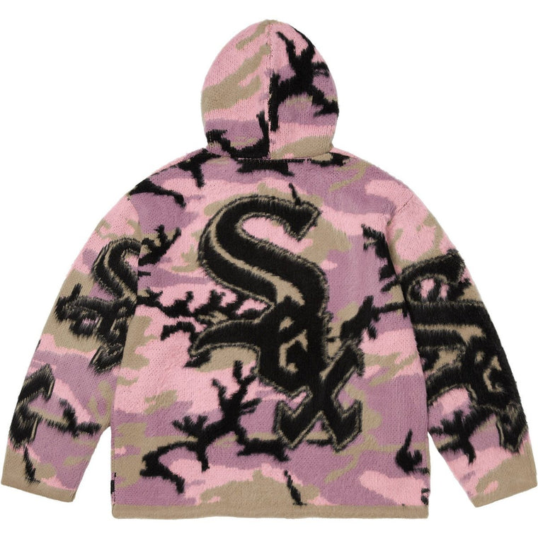 SUPREME CHICAGO WHITE SOX ZIP UP HOODED SWEATER-PINK CAMO