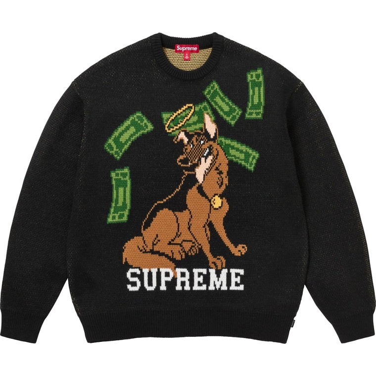 SUPREME ALL DOGS GO TO HEAVEN SWEATER-BLACK