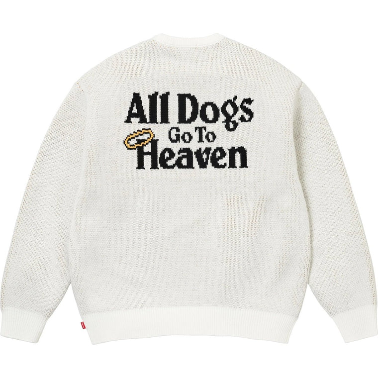 SUPREME ALL DOGS GO TO HEAVEN SWEATER-WHITE