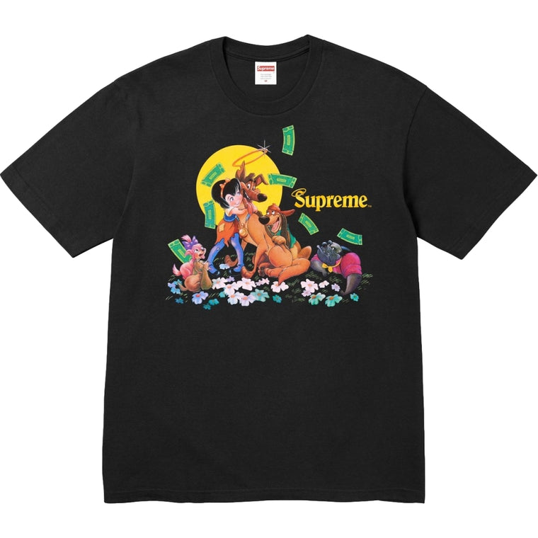 SUPREME ALL DOGS GO TO HEAVEN TEE-BLACK