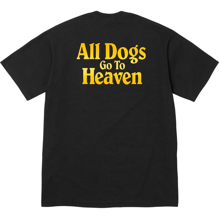 SUPREME ALL DOGS GO TO HEAVEN TEE-BLACK