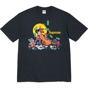 SUPREME ALL DOGS GO TO HEAVEN TEE-NAVY