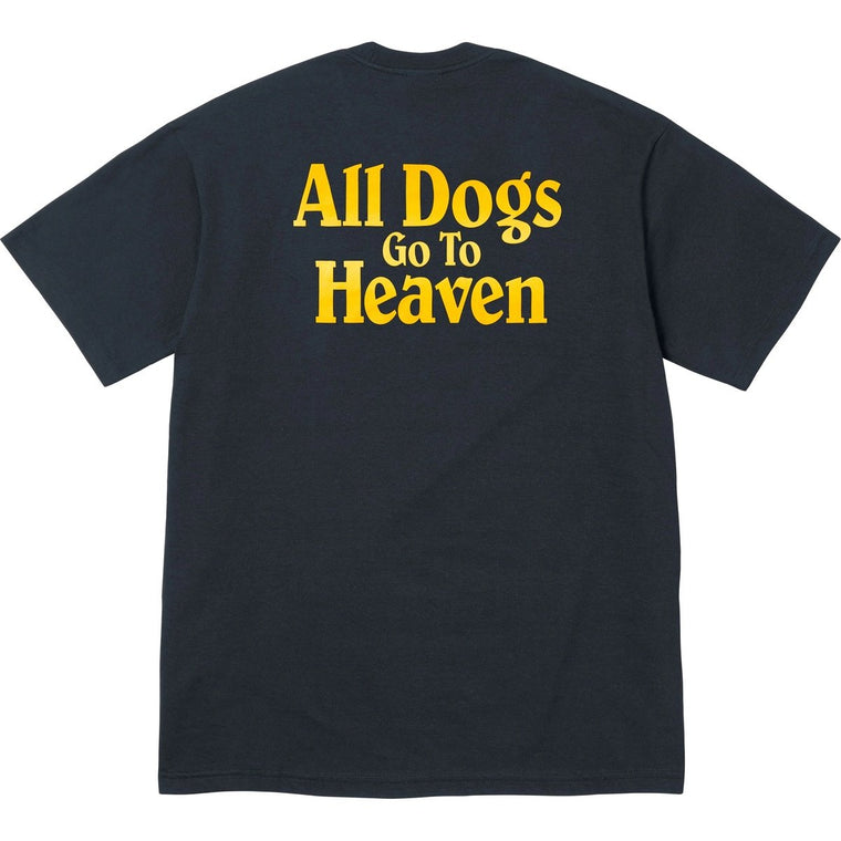 SUPREME ALL DOGS GO TO HEAVEN TEE-NAVY