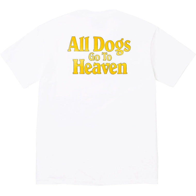SUPREME ALL DOGS GO TO HEAVEN TEE-WHITE