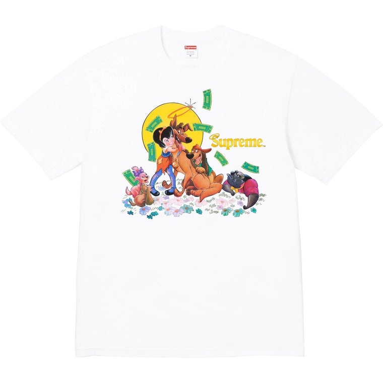 SUPREME ALL DOGS GO TO HEAVEN TEE-WHITE
