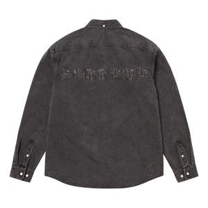 SUPREME APPLIQUE DENIM SHIRT-BLACK