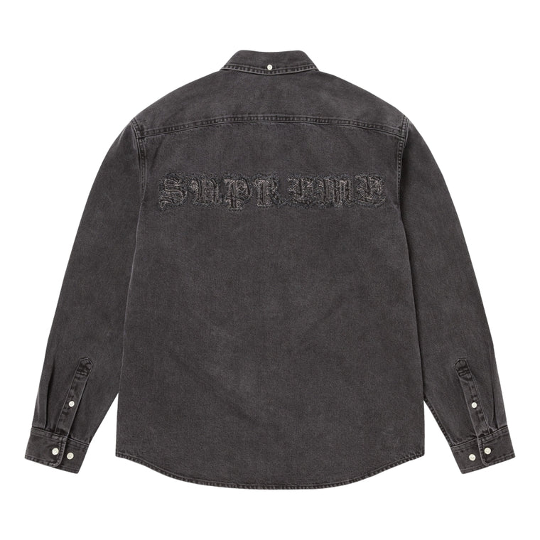 SUPREME APPLIQUE DENIM SHIRT-BLACK