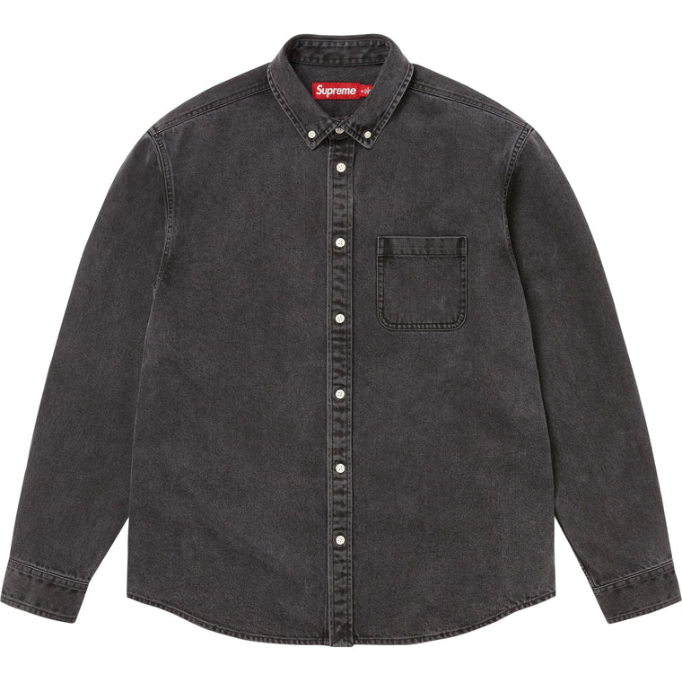 SUPREME APPLIQUE DENIM SHIRT-BLACK