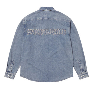 SUPREME APPLIQUE DENIM SHIRT-INDIGO