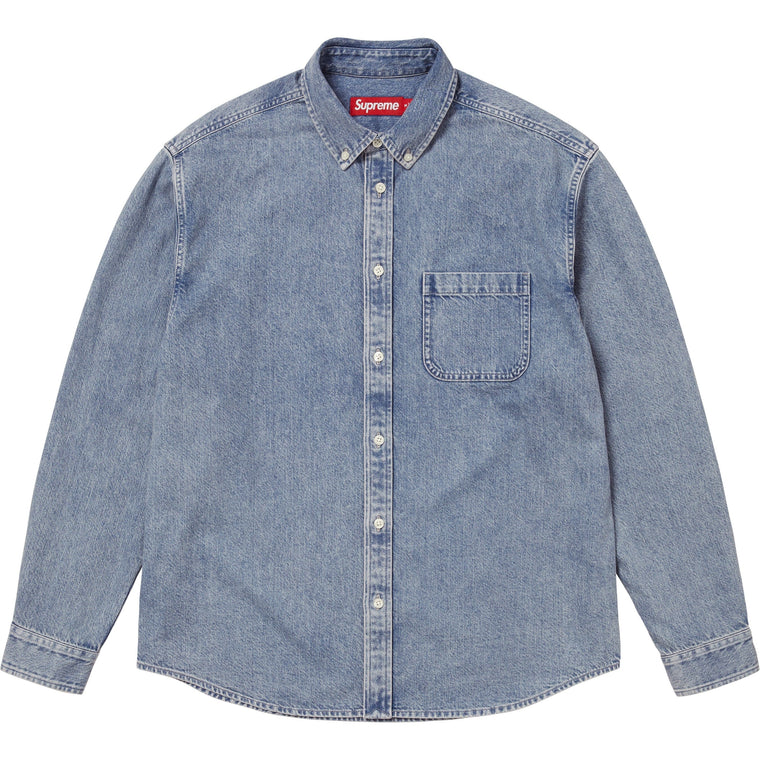 SUPREME APPLIQUE DENIM SHIRT-INDIGO