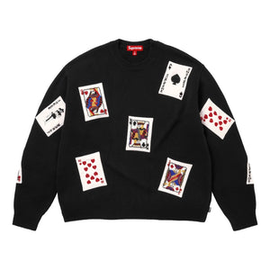 SUPREME BEADED CARDS SWEATER-BLACK