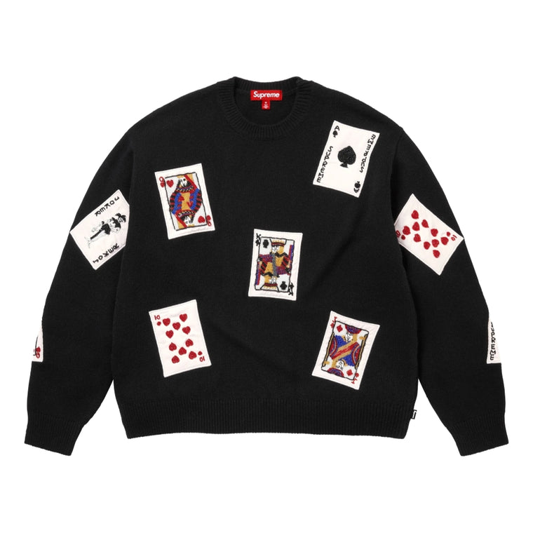 SUPREME BEADED CARDS SWEATER-BLACK