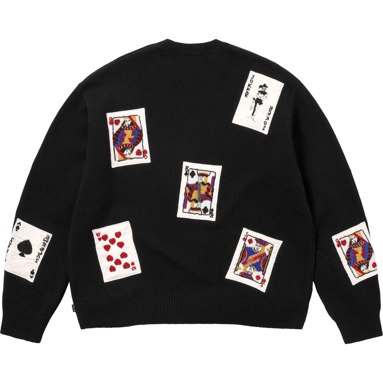 SUPREME BEADED CARDS SWEATER-BLACK