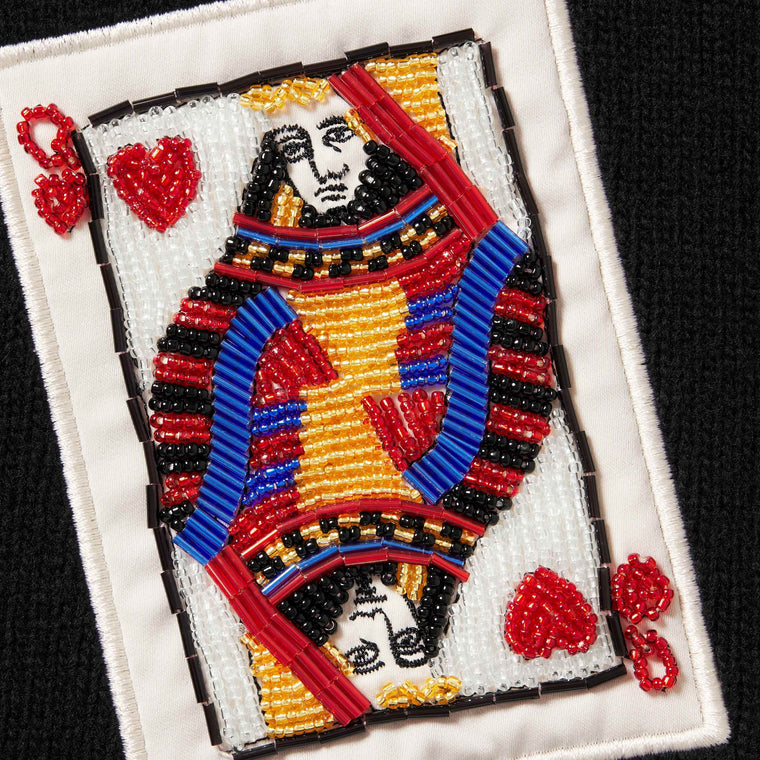 SUPREME BEADED CARDS SWEATER-BLACK