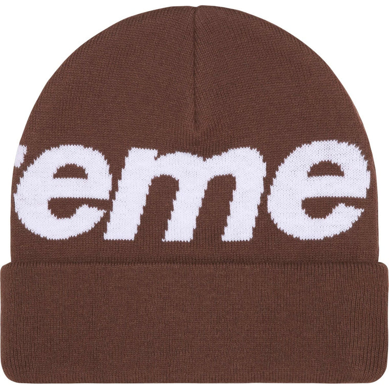 SUPREME BIG LOGO BEANIE-BROWN