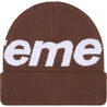 SUPREME BIG LOGO BEANIE-BROWN