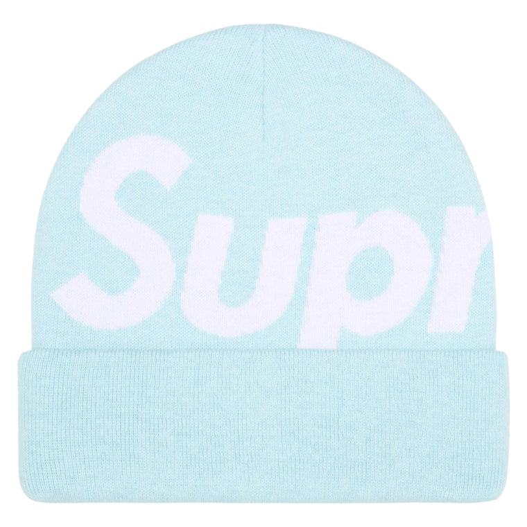 SUPREME BIG LOGO BEANIE-LIGHT BLUE