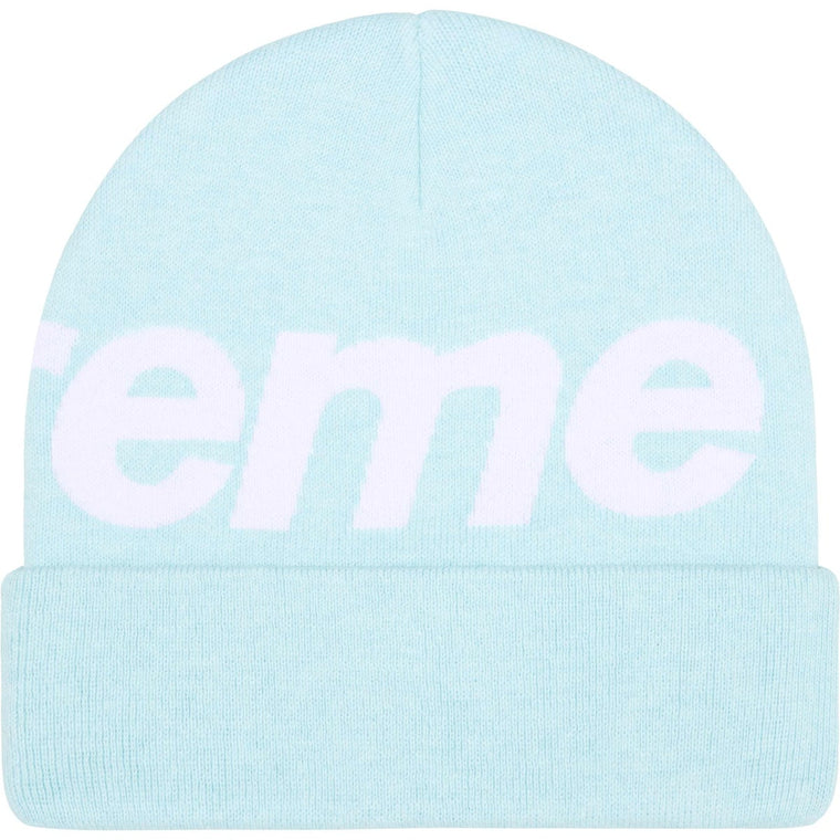 SUPREME BIG LOGO BEANIE-LIGHT BLUE