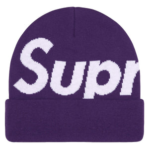 SUPREME BIG LOGO BEANIE-PURPLE