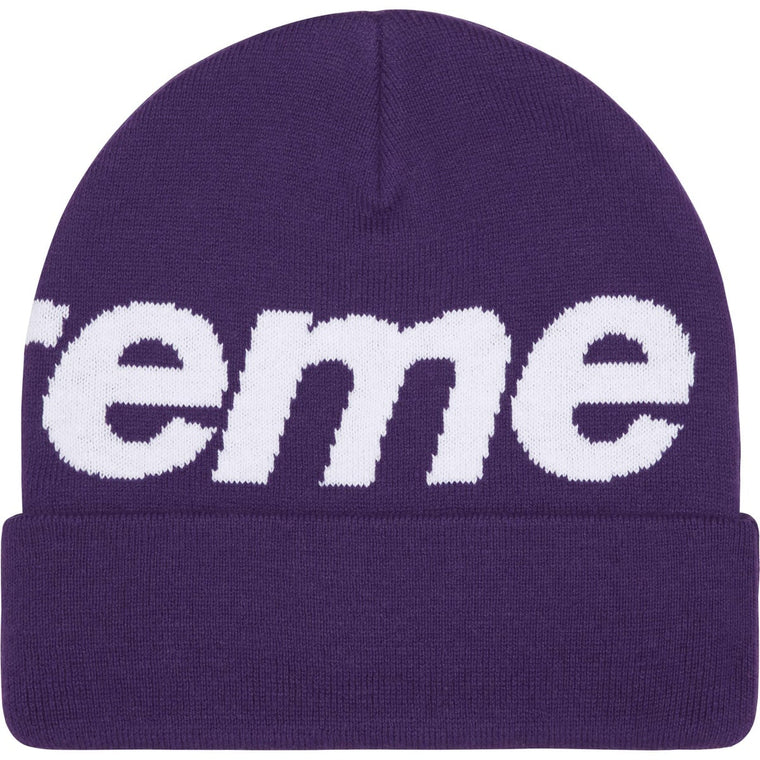 SUPREME BIG LOGO BEANIE-PURPLE