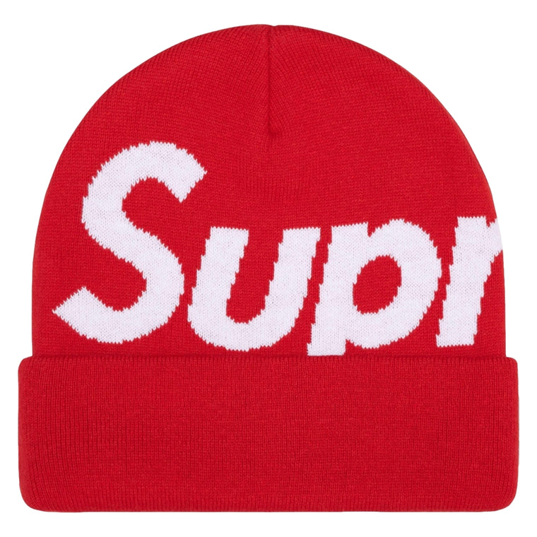 SUPREME BIG LOGO BEANIE-RED