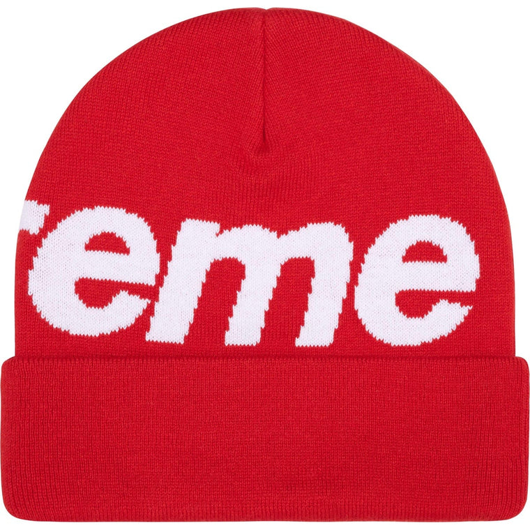 SUPREME BIG LOGO BEANIE-RED